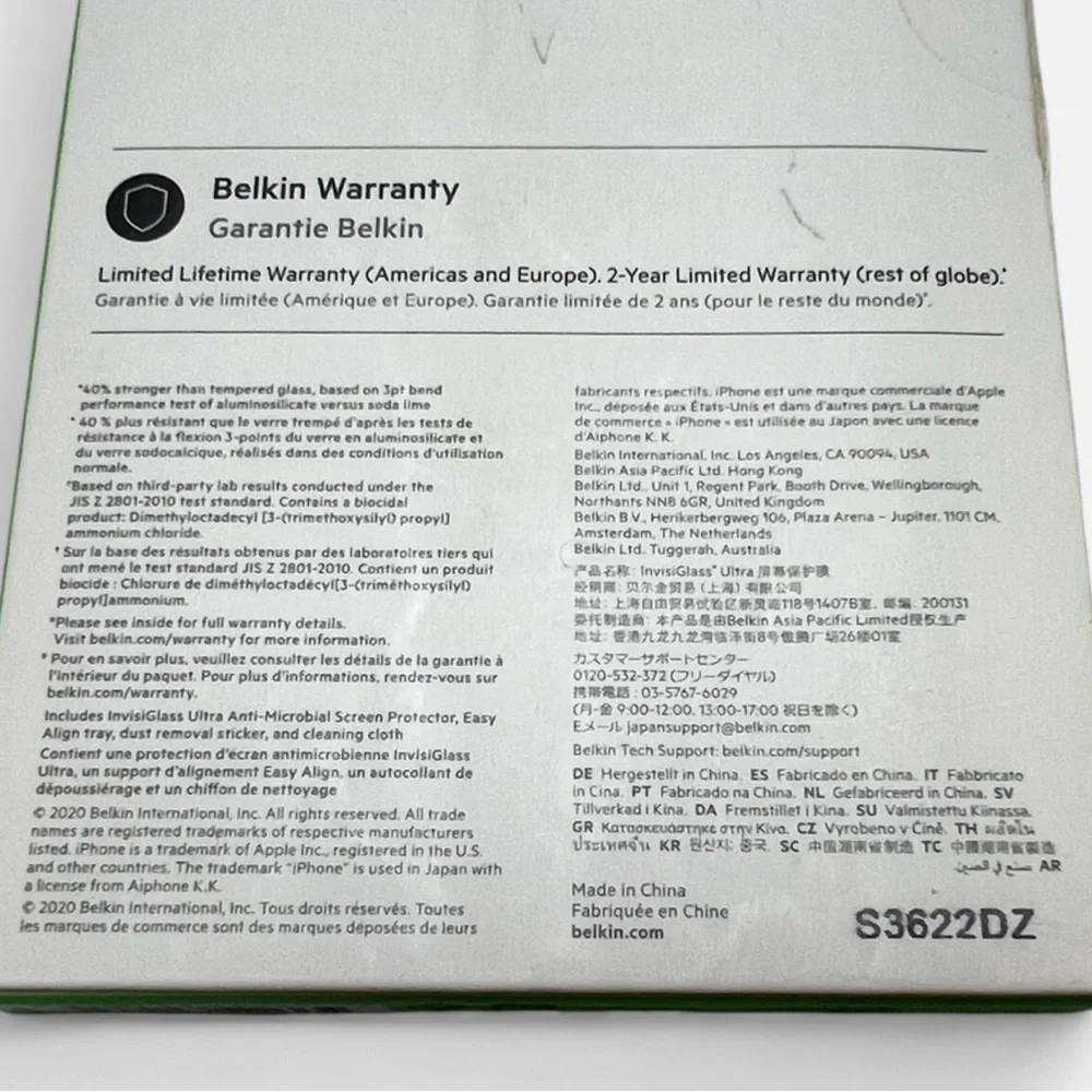 Belkin InvisiGlass Screen Protector with Anti-Microbial, iPhone XS/11 Pro Max